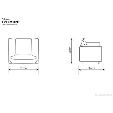 Imagem de Poltrona Estofada Freemont Phormatta Prime Somopar Marrom