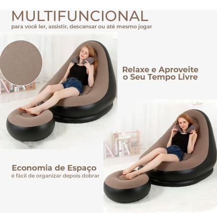 Poltrona Inflável Ultra Lounge Com Pufe Sofá Descanso - Multipart -  Poltrona Inflável para Piscina - Magazine Luiza