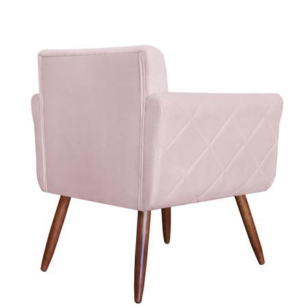 Imagem de Poltrona Isabella Decorativa Estofada Em Tressê Sala Suede Rosa Bebe - INCASA DECOR