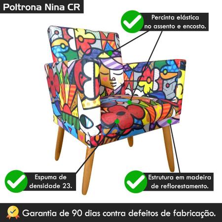 Imagem de Poltrona Nina para Sala de Estar Rodapé Estampa Homero Bicho