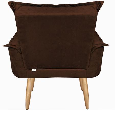 Imagem de Poltrona Opala Cadeira Decorativa Suede Marrom Café para Escritório Sala de Estar Recepção