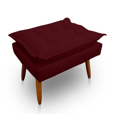 Imagem de Poltrona Opala com Puff Opala para Sala e Quarto Suede Bordo - Jylcrom