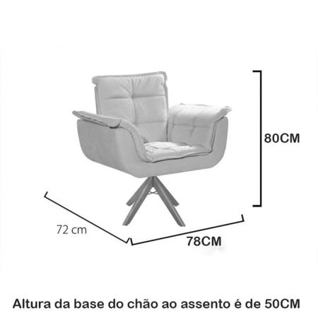 Imagem de Poltrona Opalla 1 Lugar Base Giratória Madeira