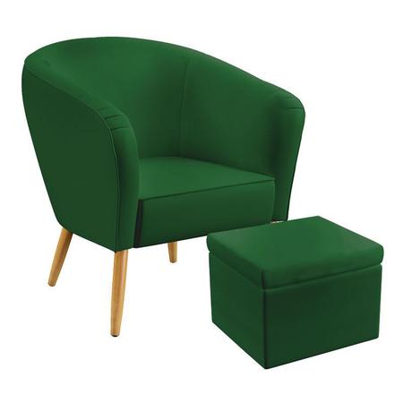 Poltrona Vênus com Puff Quasar Para Sala de Estar Sued Verde Aradecor Imagem de Poltrona Vênus com Puff Quasar Para Sala de Estar Sued Verde Aradecor
