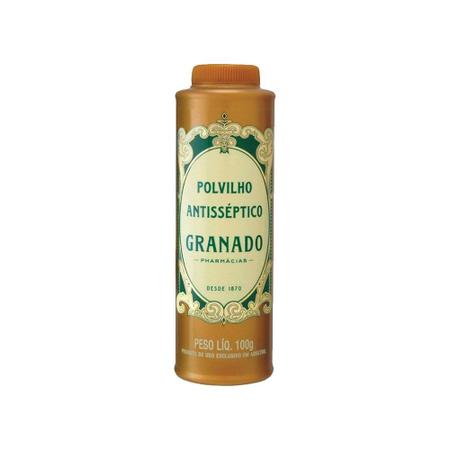Imagem de polvilho granado tradicional antisséptico desodorante para pés e axilas combate assaduras odor 100g