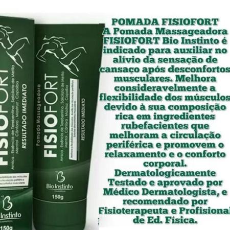 Imagem de Pomada Desodorante Massageadora Bio Instinto Fisiofort Bisnaga 150g Kit Promocional 10 Unidades