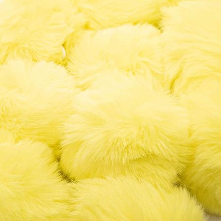 Imagem de Pompom Pelúcia Amarelo 50mm 1un 7g Pelo Felpudo Artesanato Com Alça