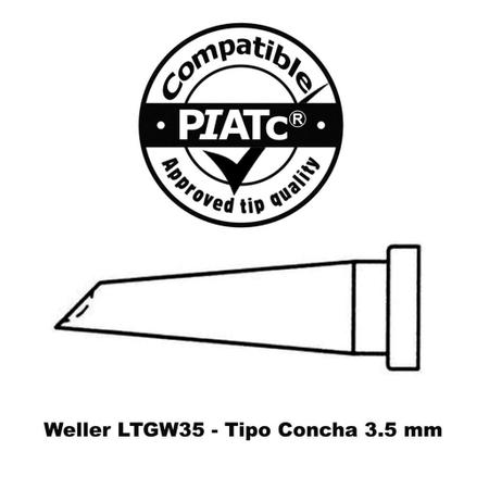 Imagem de Ponta De Solda Concha Ltgw35 P/ Weller Wsp80 We1010 C/10 Pç