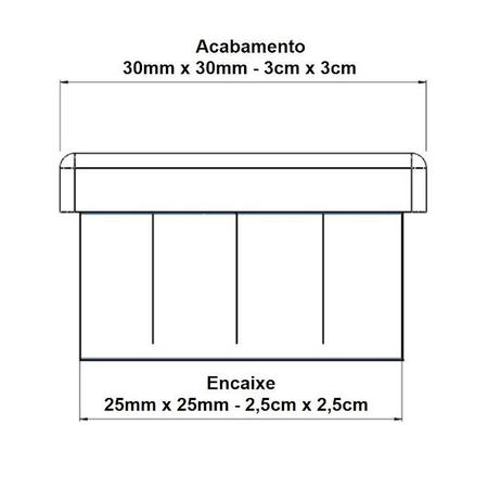 Imagem de Ponteira Pé Cadeira Quadrada Interna 30x30mm 3x3cm 40un