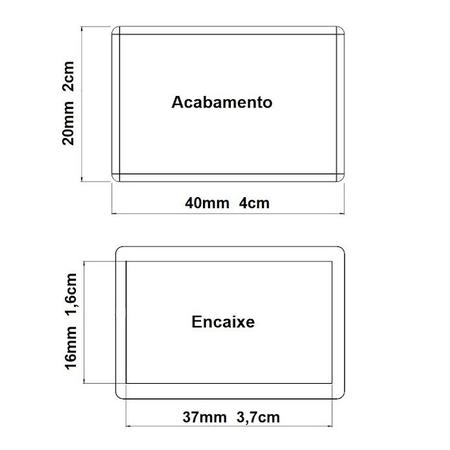 Imagem de Ponteira Pé Cadeira Retangular Interna 20x40mm 2x4cm 8un