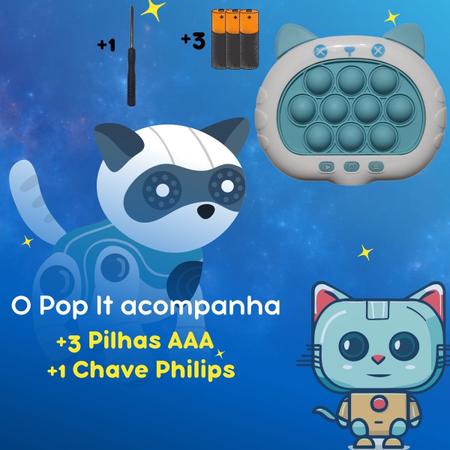 Pop It Game Eletrônico Gatinho C/som Anti Stres Jogo Memoria