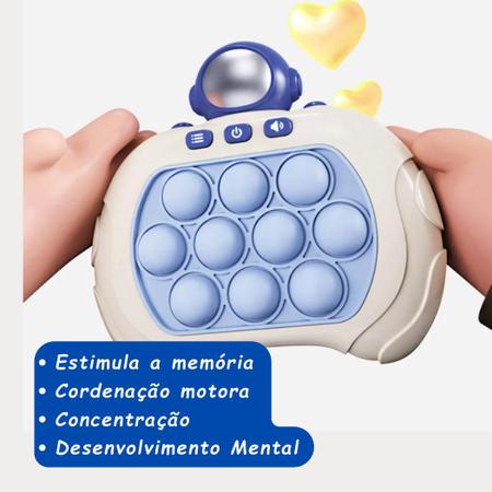 Pop it Mini Gamer console educativo brinquedo de apertar e tirar o stress de  crianças e jovens Eletronico/, princesa pop niveis