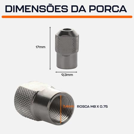 Imagem de Porca para Pinças de Micro Retíficas Rosca M8 Multimarcas