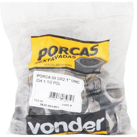 Porca sextavado 3/16 nc polido pacote com 200 - Vonder Imagem de Porca sextavado 3/16 nc polido pacote com 200 - Vonder