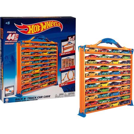 Pista Hot Wheels E Porta Carrinho 3 Em 1 Guarda Até 44 Carro