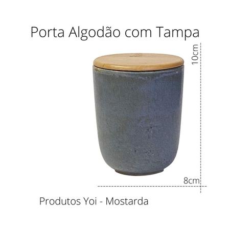 Imagem de Porta algodão c/tampa bambu osaka esmalte reativo azul