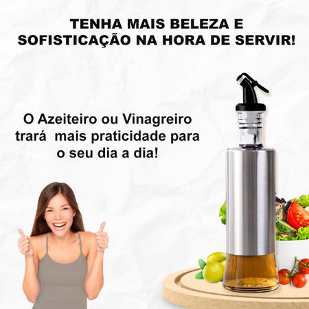 Imagem de Porta Azeite, Pimenta E Vinagre Inox Cozinha Premium 300ml