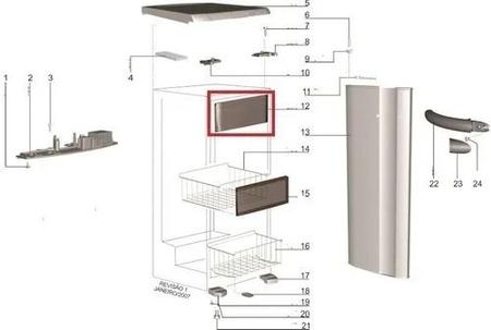 Imagem de Porta Basculante Electrolux Freezer FE22 Nova Original