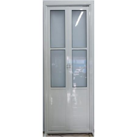 Imagem de Porta Camarão de Alumínio Lambril 2,10 x 0,90 Com Vidro Mini Boreal Lux Esquerda Cor Branco