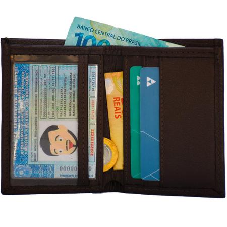 Imagem de Porta Cartão Mini Carteira Em Couro Legítimo Barato  Oferta