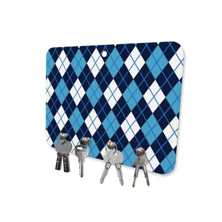 Porta Chaves MDF 4 Pinos Azul Es Estilo Camisa Xadrez - Polo Cat - Porta- Chaves - Magazine Luiza