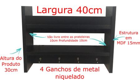 Imagem de Porta Chaves Organiza Bolsa 40x30x10 Cor Preto Envio 24hr