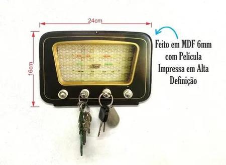Imagem de Porta Chaves Rádio Antigo Vintage Retro Decoração Parede