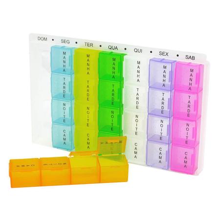 Porta Comprimidos Medicamentos Grande Semanal 4 Períodos - Livon Imagem de Porta Comprimidos Medicamentos Grande Semanal 4 Períodos