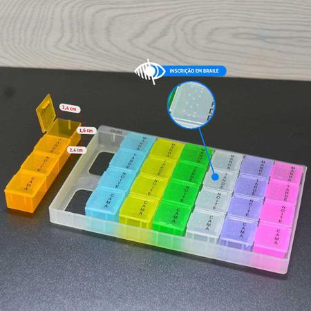 Porta Comprimidos Medicamentos Grande Semanal 4 Períodos - Livon Imagem de Porta Comprimidos Medicamentos Grande Semanal 4 Períodos