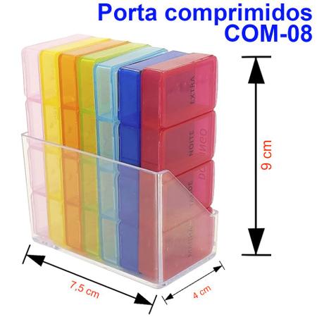 Imagem de Porta Comprimidos Semanal Caixinha de Remédio Organizador de Medicamento Estojo PilBox Diário Cápsulas Smart Manhã Tarde