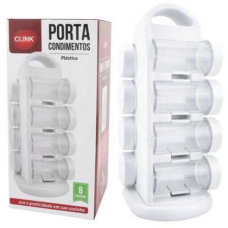 Imagem de Porta Condimentos com 8 peças Em Plástico 28x12x14Cm