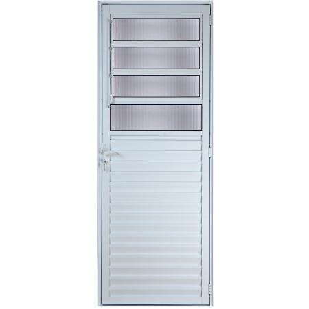 Imagem de Porta De Alumínio Basculante 2,10 X 0,90 Esquerda Linha All Modular Cor Branco