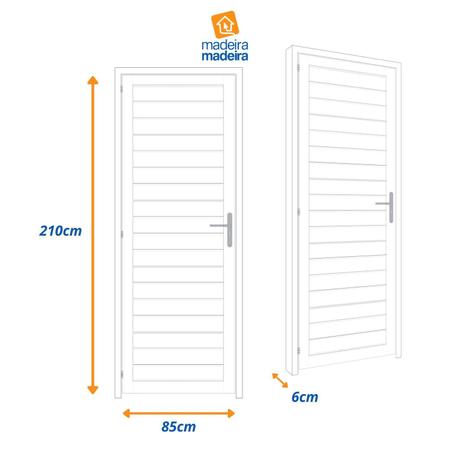 Imagem de Porta de Aluminio Lambri Social 210x85cm com Friso Cinza