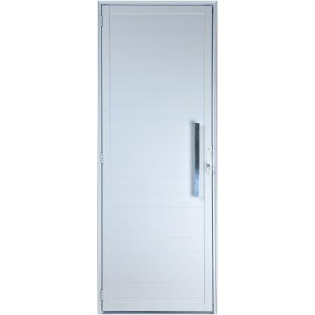 Imagem de Porta De Alumínio Lambril Com Puxador 2,10 X 0,90 Direita Linha All Soft Cor Branco