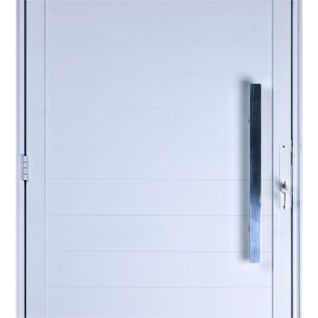 Imagem de Porta De Alumínio Lambril Com Puxador 2,10 X 0,90 Esquerda Linha All Soft Cor Branco