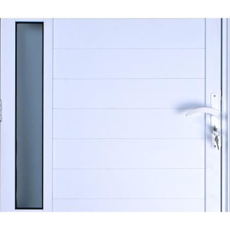 Imagem de Porta De Alumínio Lambril Com Visor 2,10 X 0,90 Esquerda Linha All Soft Cor Branco
