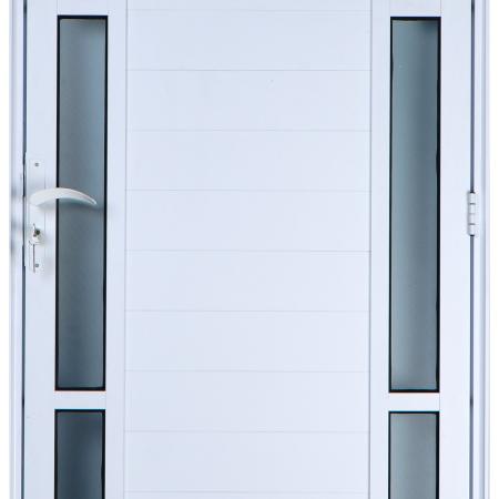 Imagem de Porta De Alumínio Lambril Com Visor Duplo 2,10 X 0,90 Esquerda  Linha All Soft Cor Branco