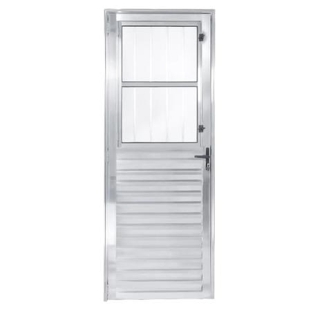 Imagem de Porta de Aluminio Social Esquerda 2,10x0,80 Linha 25 - Aluminio Brilhante DL Esquadrias