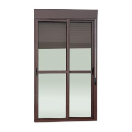 Imagem de Porta de Correr com Persiana Integrada 2 Folhas Móveis 230 X 200 Elite com Fecho Automático Vidro Li Corten