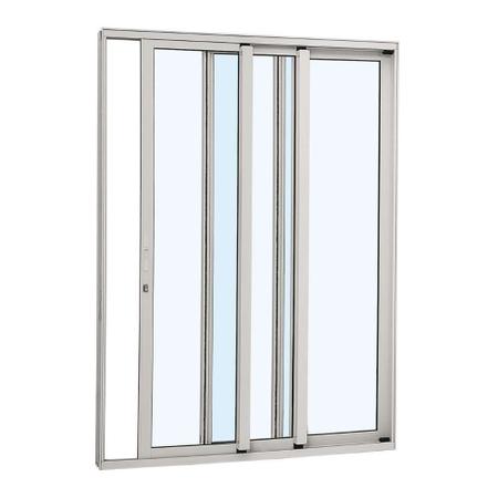 Imagem de Porta de Correr em Alumínio 216 x 160 x 12,5 cm 3 Folhas Vidro Inteiriço Esquerda Alumifort Sasazaki