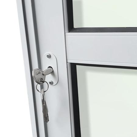 Imagem de Porta de Correr Venez. 3 Folhas Moveis 210 X 120 Elite com Fechadura Tetra Vidro Liso Branco