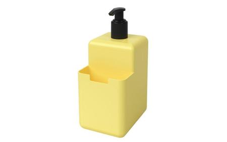 Imagem de Porta Detergente Dispenser com Suporte para Bucha 500ml Amarelo