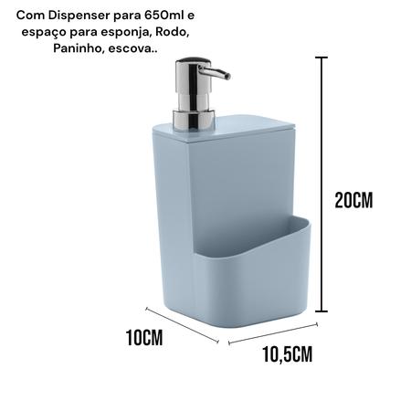Imagem de Porta Detergente Dispenser Esponja Sabão Líquido 650 Ml Pia