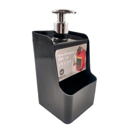 Imagem de Porta Detergente Slim Com Suporte P/ Esponja 500ml Prático - UZ Utilidades