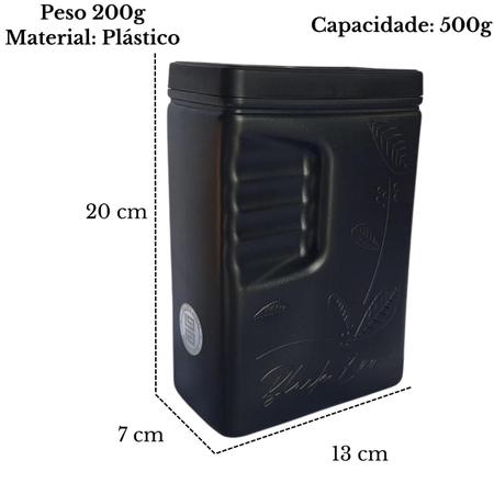 Imagem de Porta Erva Mate Tereré Black Erva Pote para Erva Mate Mateira Pote guardar Erva Tereré Chimarrão