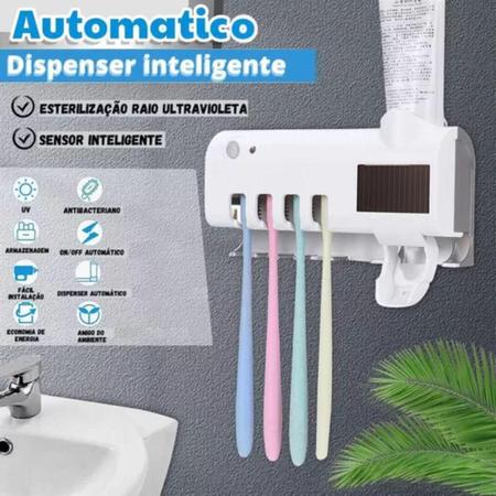 Imagem de Porta Escova Dipenser Usb Para Organizador De Banheiro