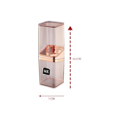 Imagem de Porta Escova Slim Rose Gold Acrílico Resistente Banheiro