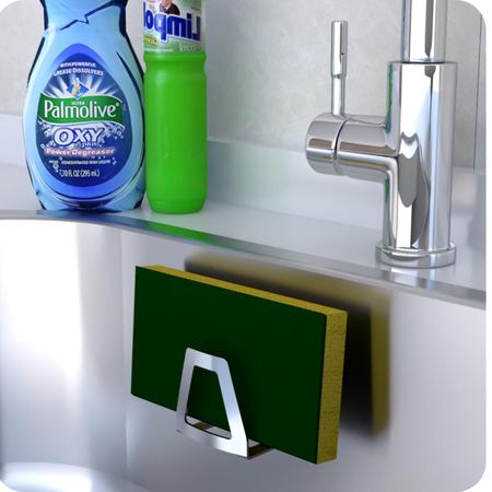 Porta Esponja Inox Para Pia Cozinha Adesivo 3M Premium - MetalCromo Imagem de Porta Esponja Inox Para Pia Cozinha Adesivo 3M Premium