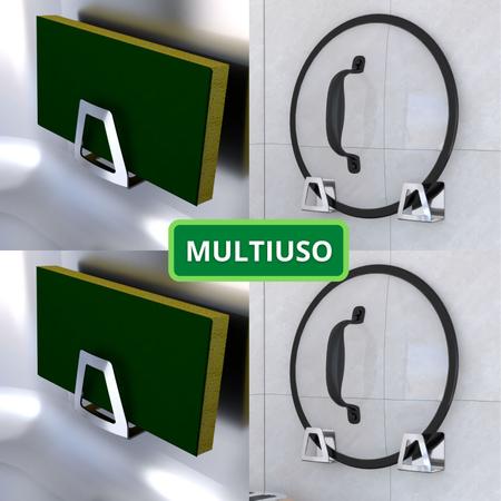 Porta Esponja Inox Para Pia Cozinha Adesivo 3M Premium - MetalCromo Imagem de Porta Esponja Inox Para Pia Cozinha Adesivo 3M Premium