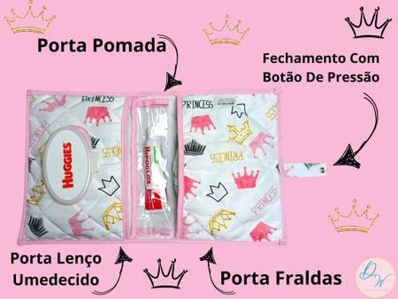 Imagem de Porta Fraldas Lenços + Trocador De Cômoda Menina Bebê